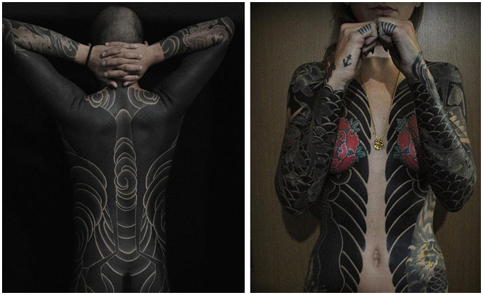 Масштабные татуировки японского тату-мастера Gakkin.