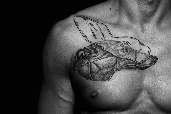 Гончая в маске зайца.  Автор: Ilya Brezinski.