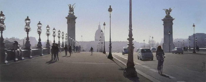 Утренний туман на мосту Александра III. Автор: Thierry Duval.