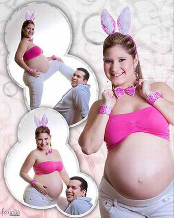 Зайчики Плейбоя тоже бывают беременными.