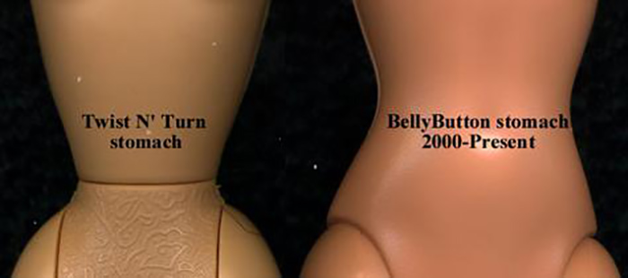 Разница между талией Барби до и после редизайна.