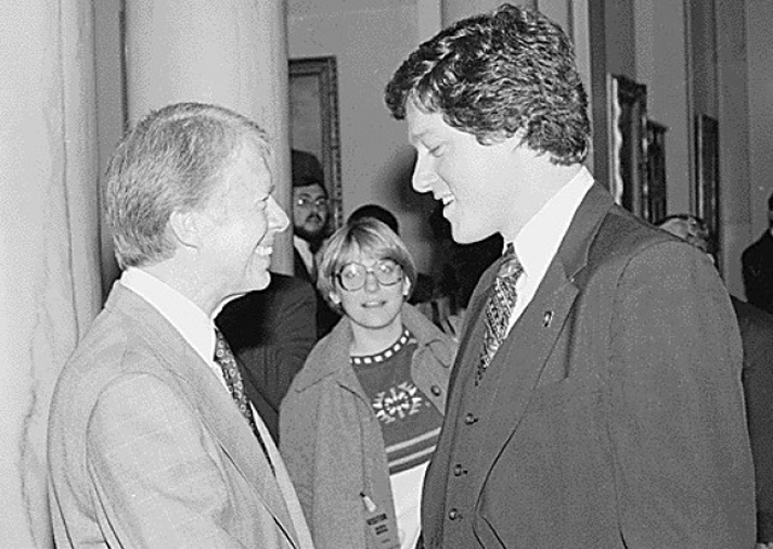 Только избранный губернатором Арканзаса Билл Клинтон и Президент США Джимми Картер, 1978г.