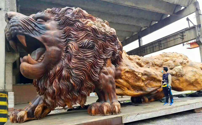 Пластиковая форма для изготовления статуэтки льва