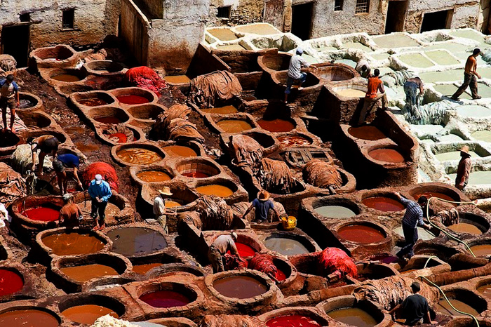 Выделка кожи в Марокко: национальная традиция, не изменившаяся за несколькостолетий