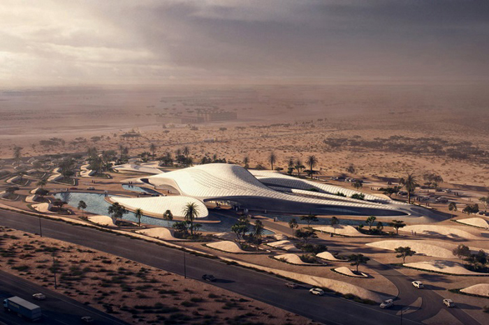 Energy-Efficient Sand Dune-Shaped Headquarters. Zaha Hadid Architects.