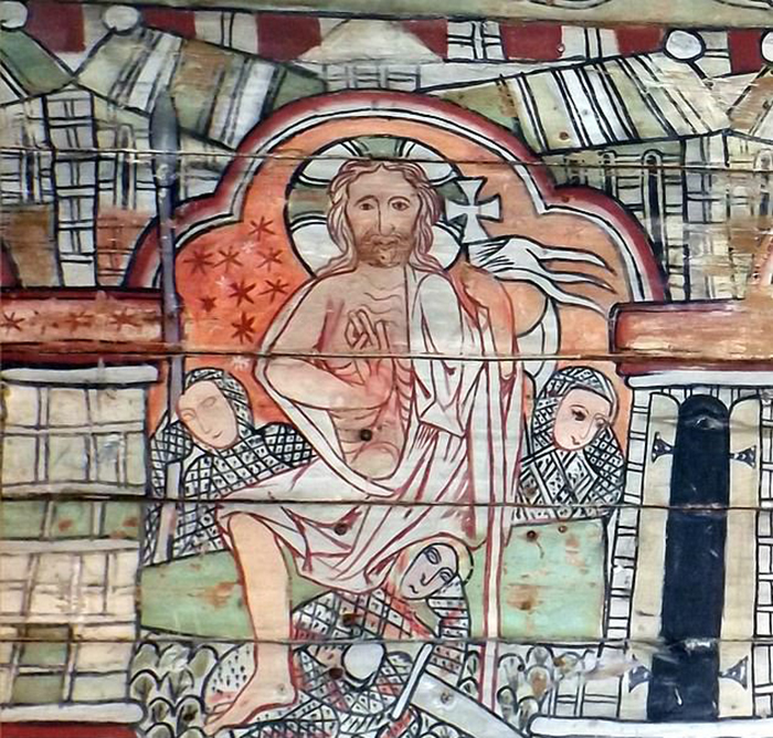 Воскресение Иисуса, 13 век: на этой картине изображено воскресение Христа на панелях норвежской церкви, датируемой 1200 годом.