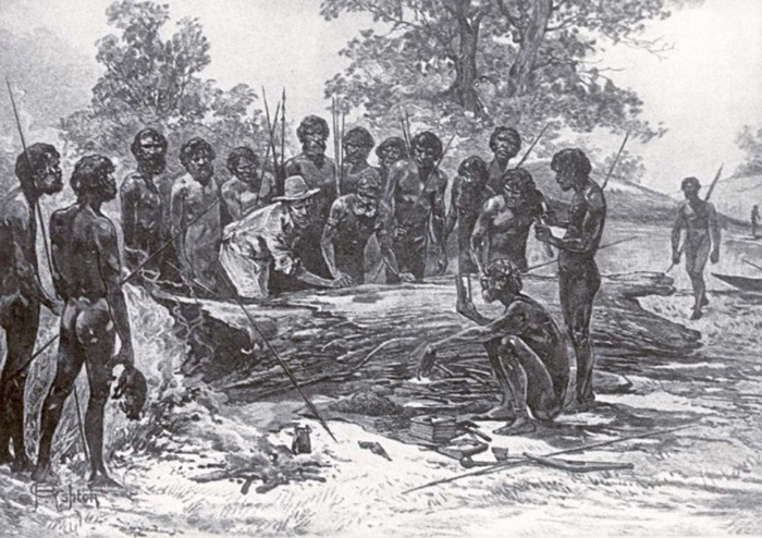 Иллюстрация австралийских аборигенов начала 19 века.