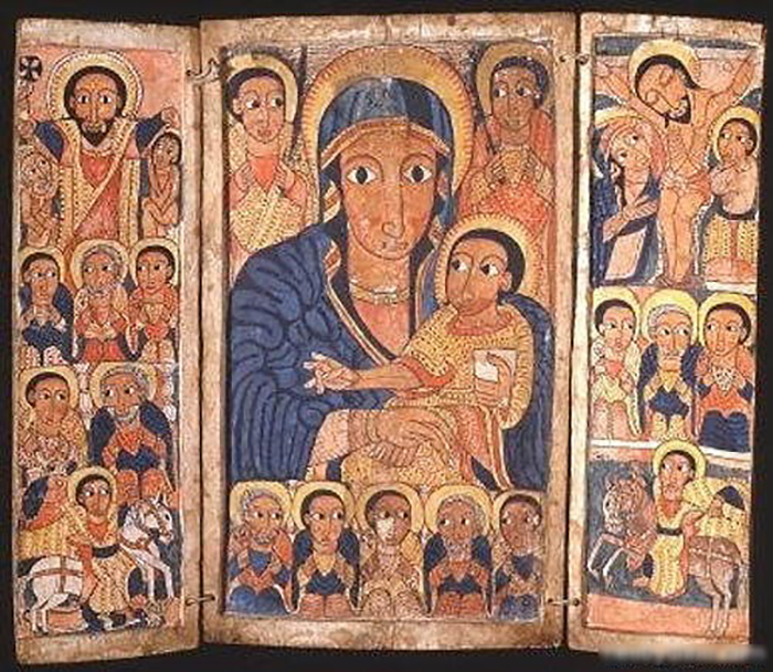 Икона Девы Марии со Христом из эфиопской церкви.