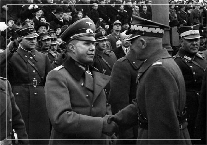 Польша сначала тоже была партнёром Германии, заключив соответствующий договор, подобный пакту Риббентропа-Молотова.