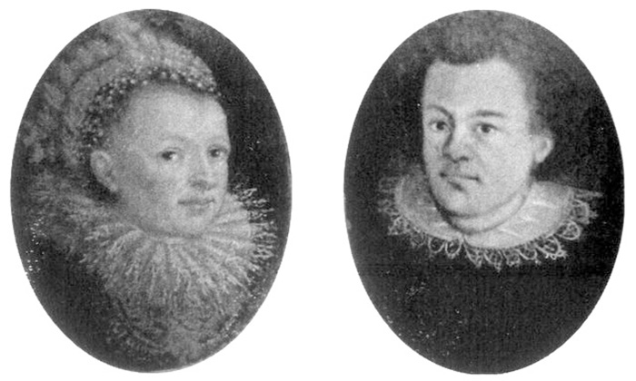 Иоганн Кеплер с первой женой.