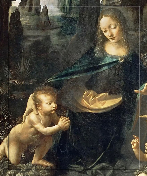 Сюжет «Мадонны в скалах» (1483–1486) Леонардо да Винчи.