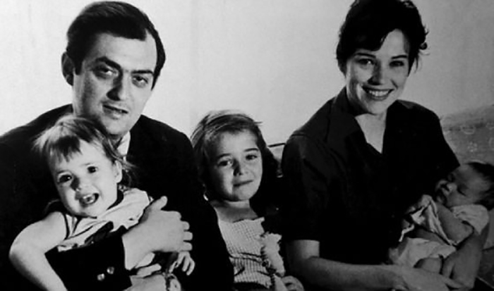 Стэнли Кубрик с женой Кристиной и дочерьми.