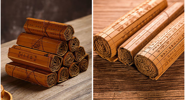В Древнем Китае писали на бамбуковых пластинах.