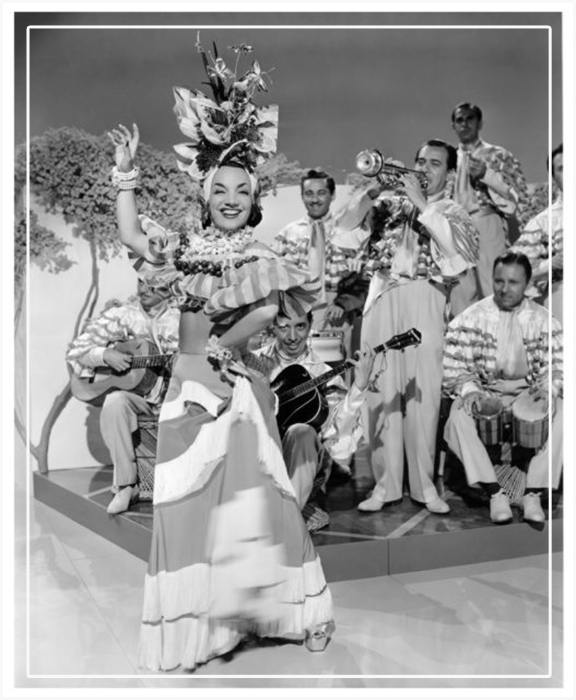 Кармен Миранда в роли Розиты Ривас, сцена из фильма «Уик-энд в Гаване», 1941 год.