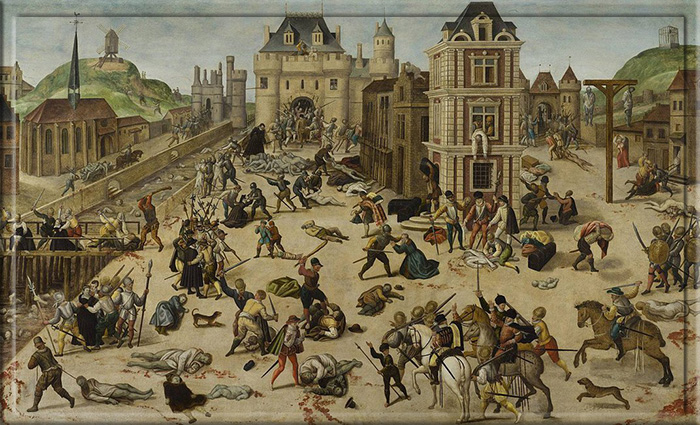 Картина Франсуа Дюбуа, художника-гугенота, бежавшего из Франции после нападения, изображающая резню в день Святого Варфоломея 1572 года.