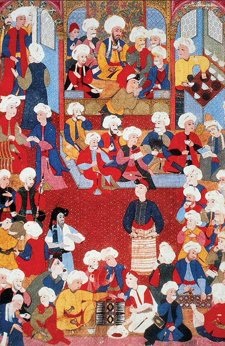 Изображение османской кофейни XVI века. / Фото: wikipedia.org