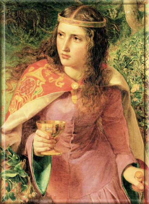 Королева Элеонора Аквитанская, которая, возможно, стала источником вдохновения для персонажа леди Гвиневры. Фредерик Сэндис, 1858 год.