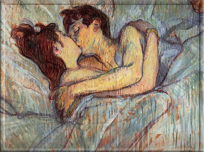 «Поцелуй в постели», Анри де Тулуз-Лотрек.