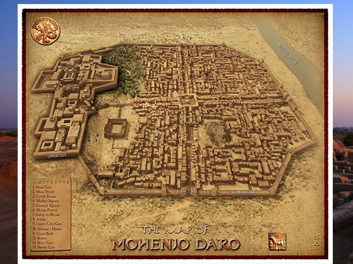 Карта Мохенджо-Даро, где процветала великая цивилизация на протяжении 1200 лет.