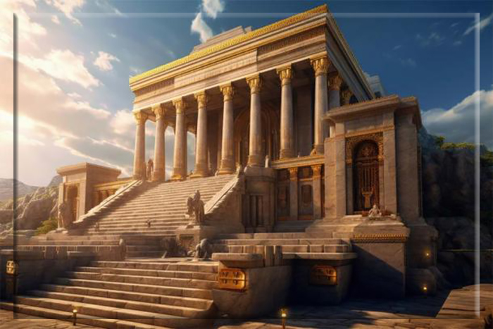 Концептуальное изображение Храма Соломона, согласно текстам Библии.