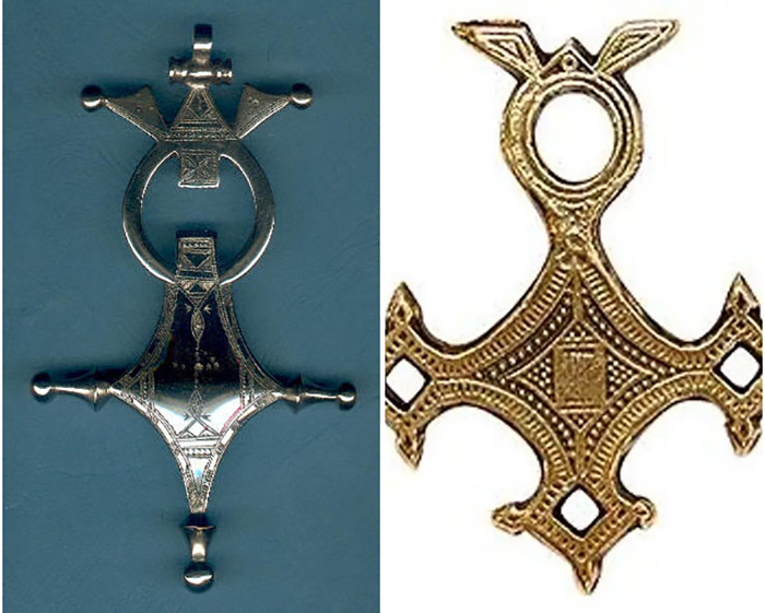 Самый распространённый элемент в украшениях туарегов - это крест.