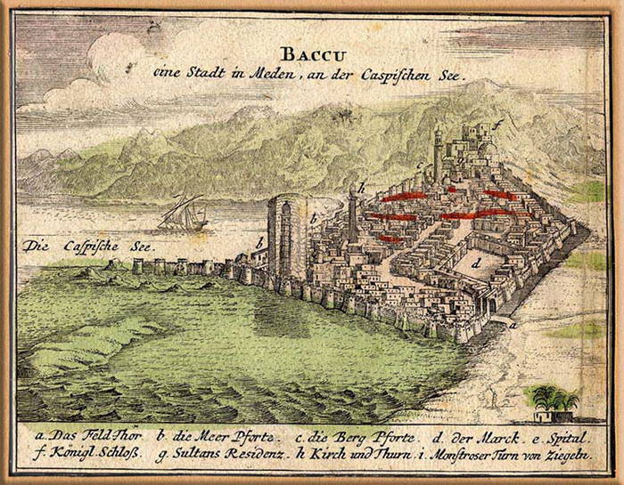 Карта древнего города-крепости Баку.