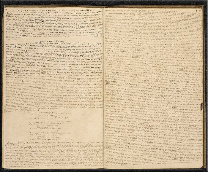 Страницы из рукописной копии новеллы Бронте 1833 года под названием «Подкидыш».