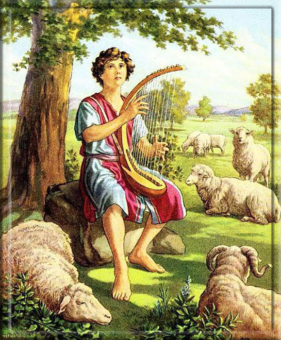 Будущий великий царь Давид пасёт овец.