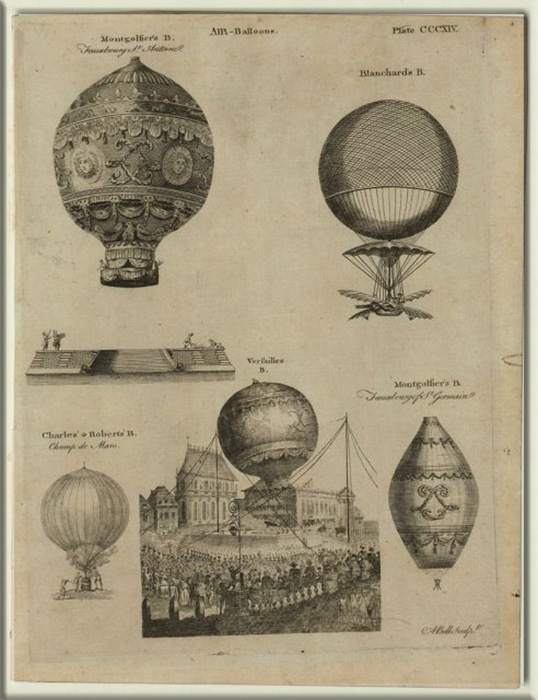 Первые пять подъёмов воздушных шаров во Франции.