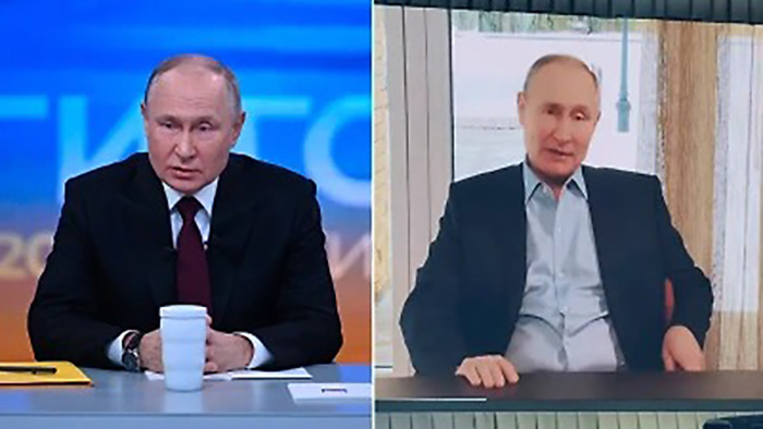 Владимир Путин и его цифровой двойник. / Фото: life.ru