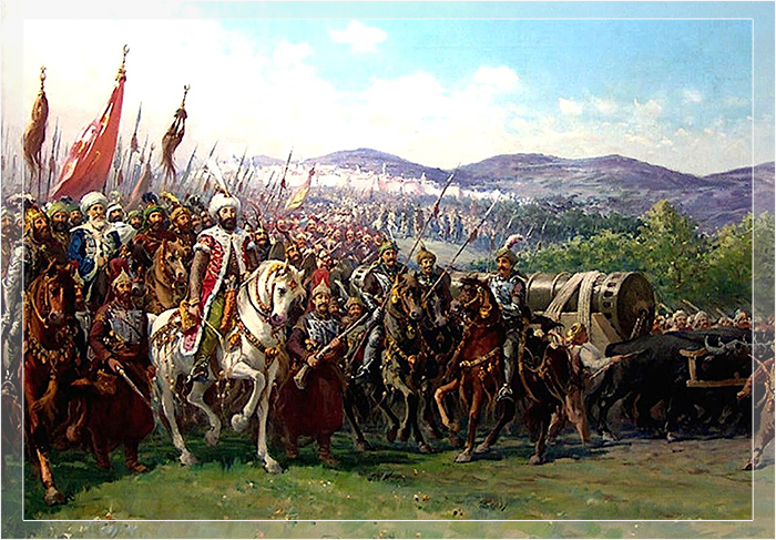 Мехмед II продвигается к Константинополю, работа Фаусто Зонаро.