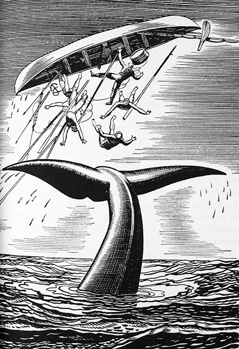 Иллюстрация Рокуэлла Кента, появившаяся в специальном выпуске «Моби Дика», опубликованном в 1930 году. / Фото: amusingplanet.com