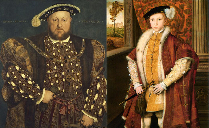 Генрих VIII и его сын Эдуард.