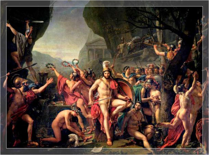 Леонид в Фермопилах, картина Жака-Луи Давида, 1814 год.