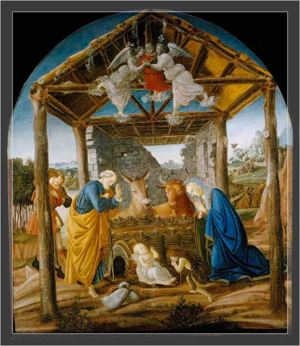 Библейские упоминания о пастухах, пасущих свои стада, указывают на то, что Иисус, скорее всего, родился весной, а не в декабре. Рождество Иисуса Христа, Боттичелли, около 1473 года.