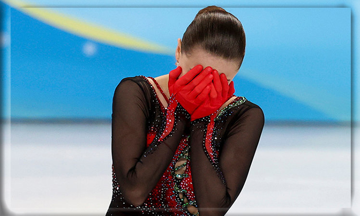Камилла Валиева после проката на Олимпийских играх.