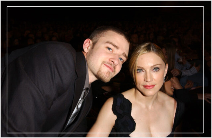 Джастин Тимберлейк и Мадонна на церемонии вручения наград MTV Video Music Awards (VMA), 2003 год, Нью-Йорк.