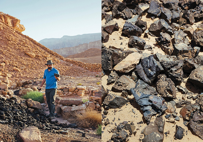 Бен-Йосеф и чёрный шлак, побочный продукт плавки меди, отделяющий драгоценный металл от расплавленной руды.
