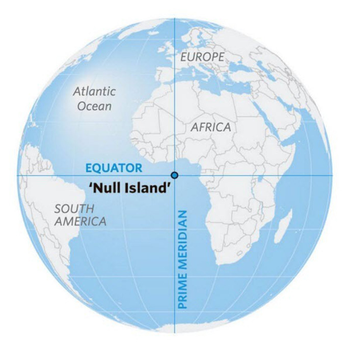 Нулевой остров находится на пересечении экватора и нулевого меридиана. / Фото: amusingplanet.com