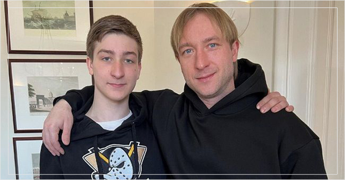Евгений Плющенко и его старший сын - Егор Ермак.