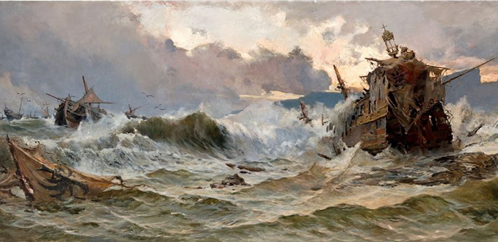 «Уничтожение непобедимой армады», картина испанского художника Хосе Гартнера. / Фото: amusingplanet.com