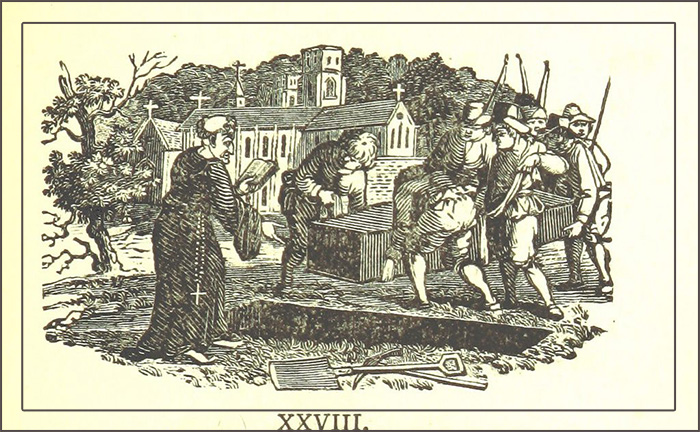 Изображение похорон в Англии, 1795 год. 
