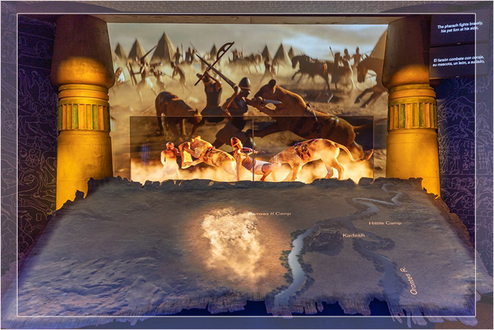 На выставке представлено захватывающее воссоздание битвы при Кадеше.