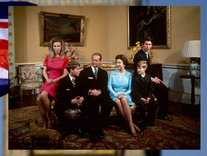 Королевская семья в Букингемском дворце, Лондон, 1972 год.