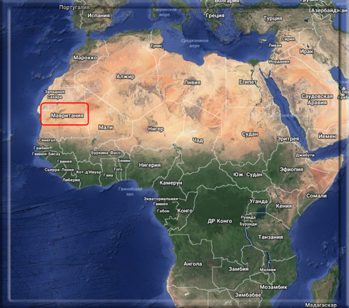 Расположение Ока Сахары.