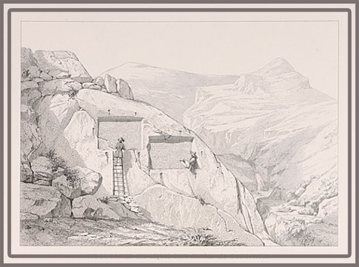Рисунок Эжена Фландена с надписями 1839 год.