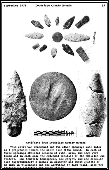 Артефакты из курганов округа Доддридж.