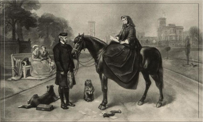Портрет королевы Виктории и Джона Брауна в Осборн-хаусе, автор Эдвин Ландсир, 1870 год.