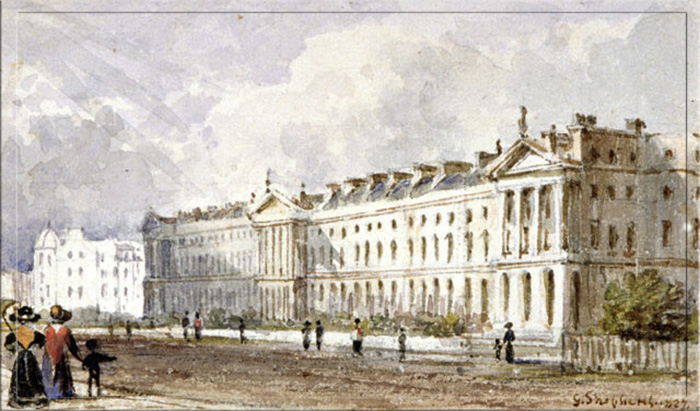 Вид на Риджентс-парк в Лондоне, около 1827 года. 