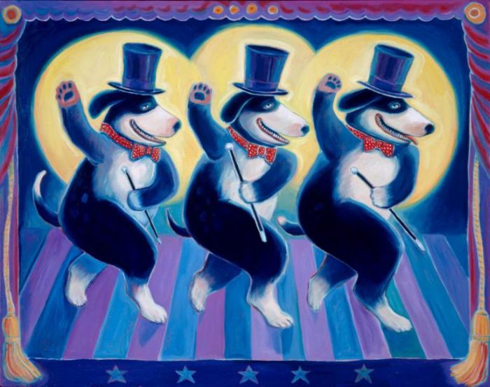 Собачье шоу (ShowDogs). Причудливые картины мексиканского художника Ли Чапмен (Lee Chapman).